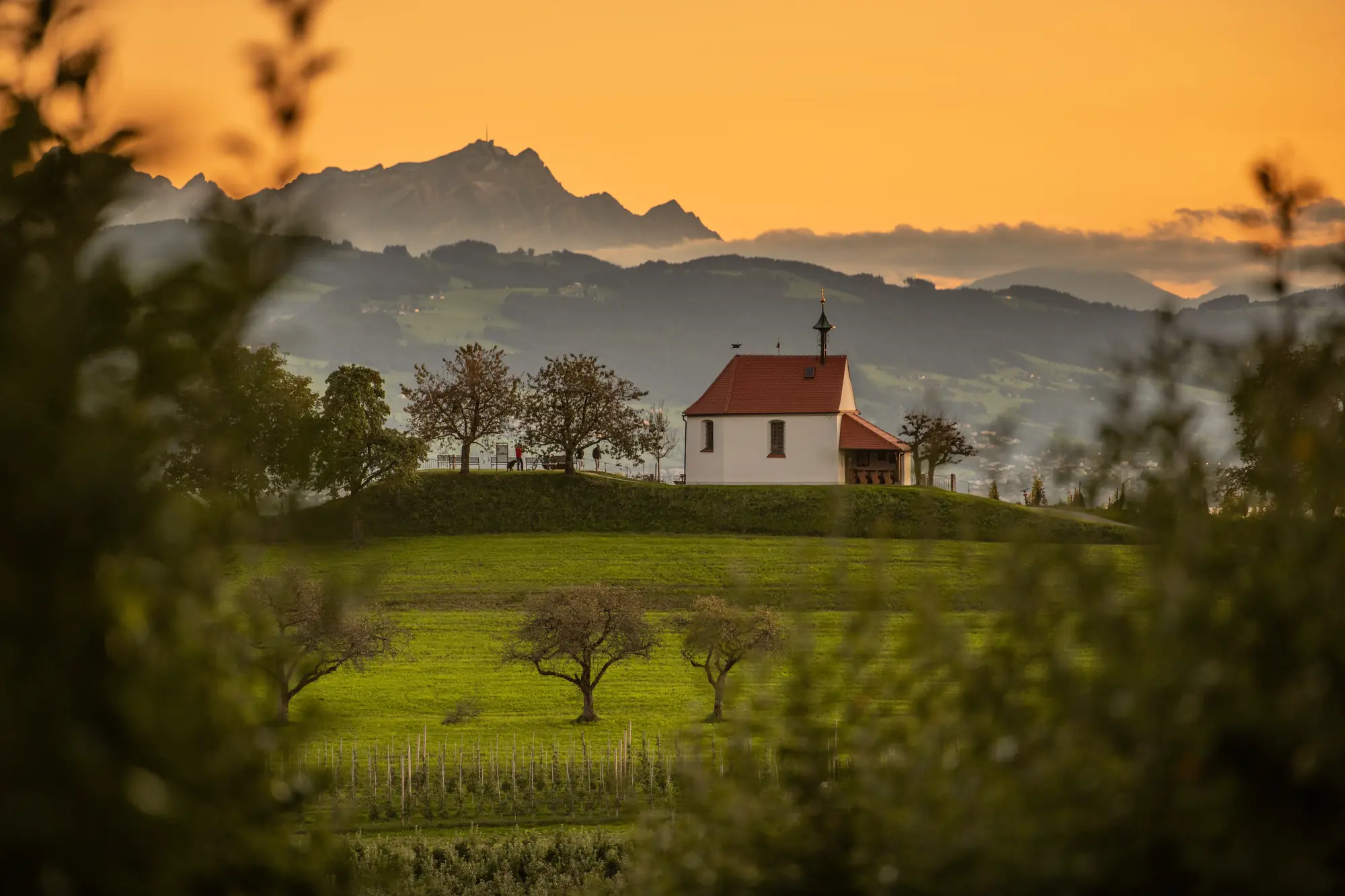Antoniuskapelle in Wasserburg mit Blick auf den Bodensee